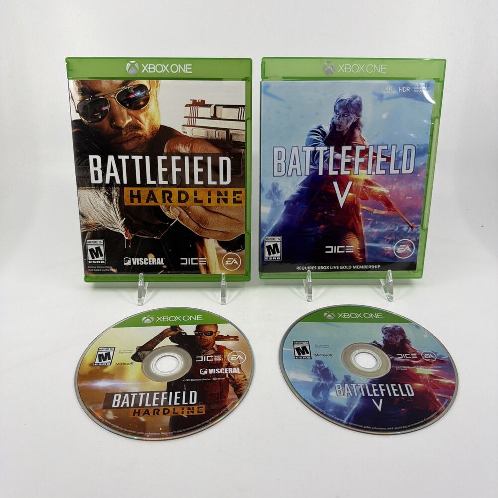 Xbox One Battlefield Game Lot Hardline & Battlefield V Tested EA Dice